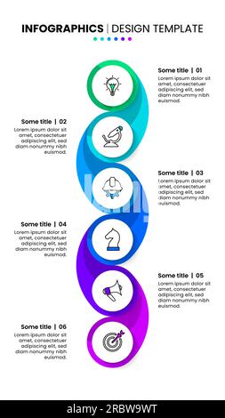 Vector vertical infographic timeline template with thin line color ...