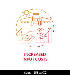 Thin line increased input costs icon heatflation concept Stock Vector