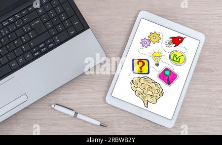 Problem solving concept shown on a digital tablet Stock Photo