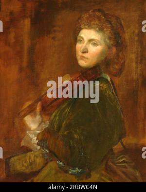The portrait of violinist Wilma Neruda a.k.a Lady Hallé by George Frederick Watts Stock Photo