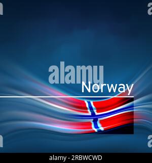 Norway flag background. Abstract norwegian flag in the blue sky. National holiday card design. Business brochure design. State banner, norway poster Stock Vector
