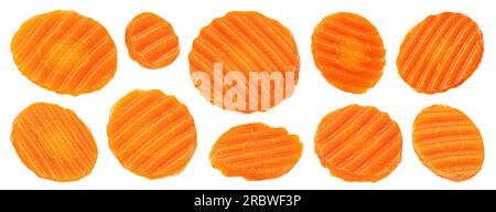 Pickled and marinated carrot slices isolated on white background Stock Photo
