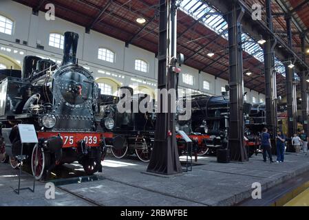 Vintage steam locomotives on display at the National Railway