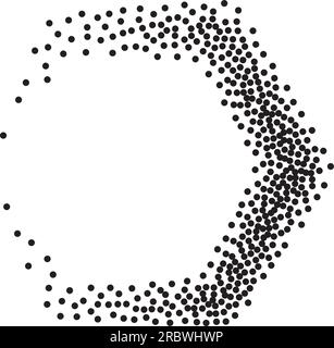 Retro icon with stipple shape on white background. White noise grainy texture. Round shape. Stock Vector