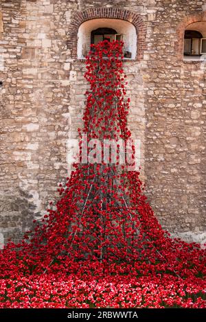 TOWER OF LONDON REMEMBERS WWI CENTENARY COMMEMORATIONS AT THE TOWER OF LONDON Stock Photo