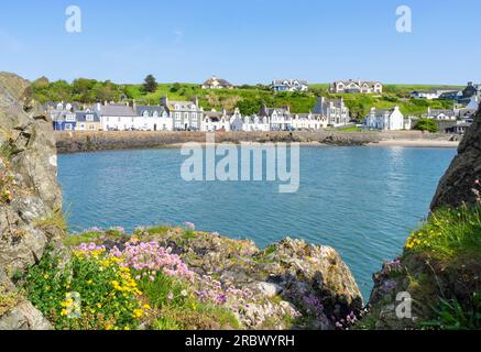 Portpatrick harbour and Portpatrick village on the Rhins of Galloway peninsula Dumfries and Galloway Scotland UK GB Europe Stock Photo