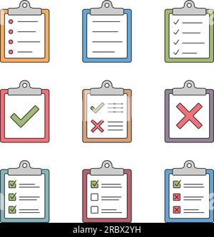 Colored check list icons, vector eps10 illustration Stock Vector