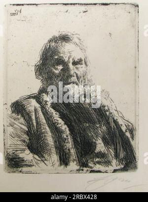 Carte Photo Vintage D'Anders Zorn - Tirage Argentique Circa 1930 - Format 9x12 Cm