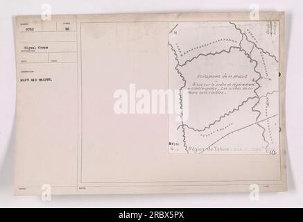 A soldier takes maps and charts during World War One. This photograph ...