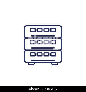 cryptocurrency miner line icon, vector Stock Vector
