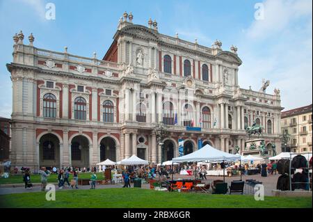 Palazzo Carignano, Museo Nazionale del Risorgimento, Piazza Carlo Alberto, historic city center, Turin, Piedmont, Italy, Europe Stock Photo