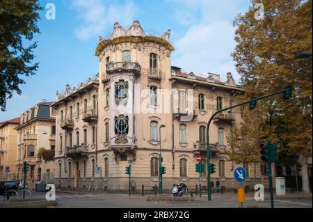 Casa Fenoglio palace, La Fleur, Liberty Palace, Corso Francia, historic city center, Turin, Piedmont, Italy, Europe Stock Photo