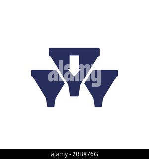 Sales funnels icon on white Stock Vector