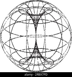 Wormhole wireframe vector. Abstract tunnel Stock Vector