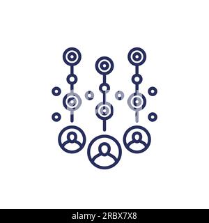 collecting user data line icon Stock Vector