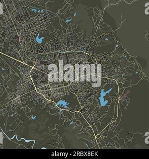 Vector City Map of Tirana, Albania data from Openstreetmap Stock Vector