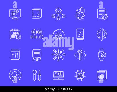 development, operation and hardware icons, vector Stock Vector