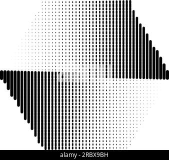 Halftone gradient hexagon vector. Stock Vector