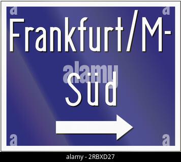 Old design of a highway exit sign in Germany Stock Photo - Alamy