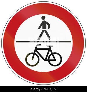 German traffic sign: No pedestrians and bicycles. Stock Photo