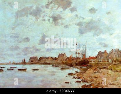 The Port at Saint-Vaast-la-Houghe 1892; France by Eugene Boudin Stock Photo