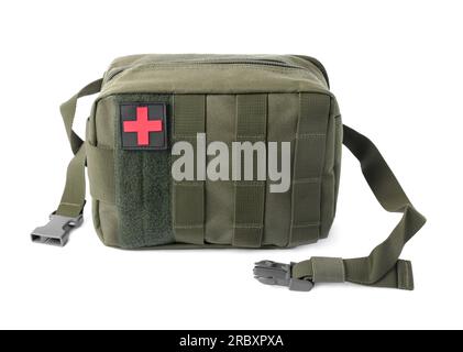 Military first aid kit isolated on white Stock Photo - Alamy