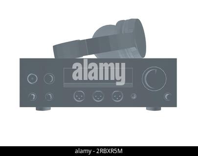 Professional equipment for electronic music polygonal. Stereo headphones in polygonal trend style on a white background. Vector illustration. 3D Stock Vector