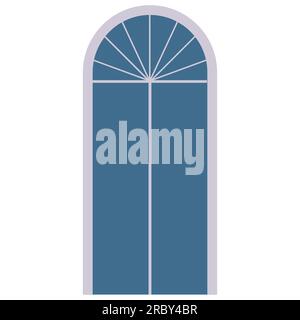Arched window with lattice for home isolated on white background ...
