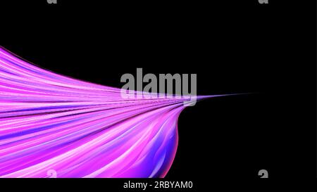 Beautiful bright purple pink abstract energetic magical cosmic fiery texture of lines and stripes, waves, flames with curves turning into infinity on Stock Vector