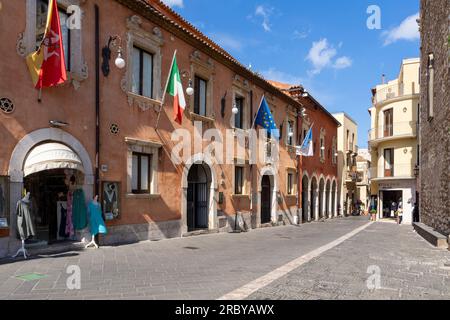 Street scenes in Taormina, Sicily - the pearl of Sicily Stock Photo