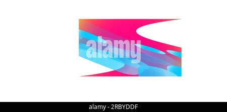 Texture from transparent blue abstract volumetric fashionable magic light air aerial carved circles, curved lines, rhombuses on a red gradient backgro Stock Vector