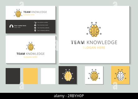 Team knowledge logo design with editable slogan. Branding book and business card template. Stock Vector