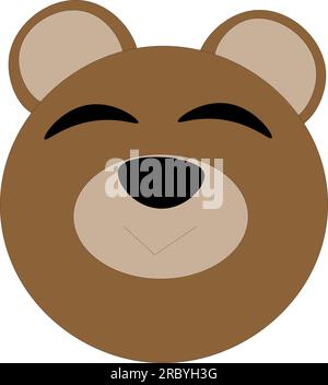 Cute brown bear muzzle, cartoon illustration Stock Vector Image & Art ...