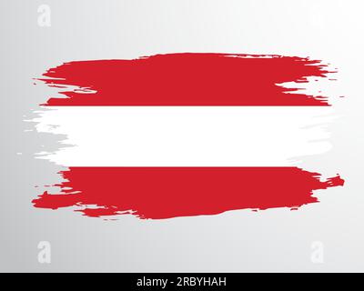 Flag of Austria painted with a brush Stock Vector