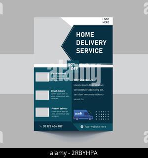 Delivery Service Flyer, Fast Delivery Flyer, We deliver Courier Flyer, Postman Courier Man flyer Stock Vector