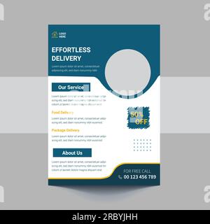 Delivery Service Flyer, Fast Delivery Flyer, We deliver Courier Flyer, Postman Courier Man flyer Stock Vector