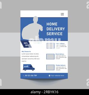 Delivery Service Flyer, Fast Delivery Flyer, We deliver Courier Flyer, Postman Courier Man flyer Stock Vector
