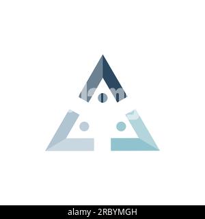 Abstract triangle logo design concept. Geometric Shape, Triangle, Three, Logo, Design Concept, Creative Symbol, High Quality, Icon, Vector and Illustr Stock Vector
