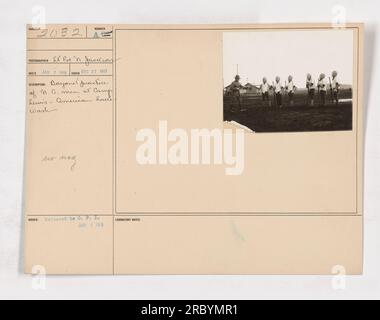 National Army men at Camp Lewis in American Lake, Washington, practicing artillery during a rainstorm. The photo captures bayonet practice as part of their training. The image was taken by photographer Ed. N. Jackson on December 27, 1917. It was released to the press on January 7, 1918. Stock Photo