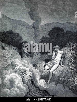 Cain and Abel Offering their Sacrifices by Gustave Dore Stock Photo