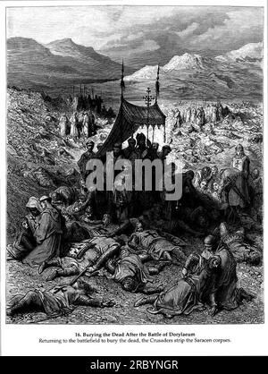 Burying the Dead After the Battle of Dorylaeum by Gustave Dore Stock Photo