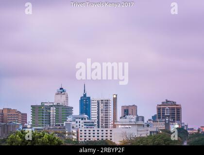 Cityscapes Skyline Skyscrapers Nairobi City Kenya's Capital East Africa Nairobi is the capital city of the Republic of Kenya as well as one of the cou Stock Photo