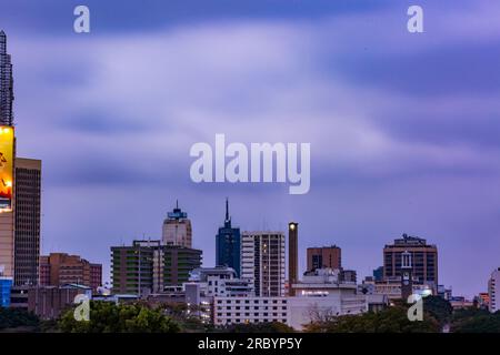 Cityscapes Skyline Skyscrapers Nairobi City Kenya's Capital East Africa Nairobi is the capital city of the Republic of Kenya as well as one of the cou Stock Photo