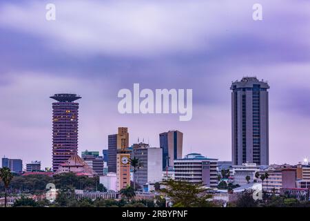 Cityscapes Skyline Skyscrapers Nairobi City Kenya's Capital East Africa Nairobi is the capital city of the Republic of Kenya as well as one of the cou Stock Photo