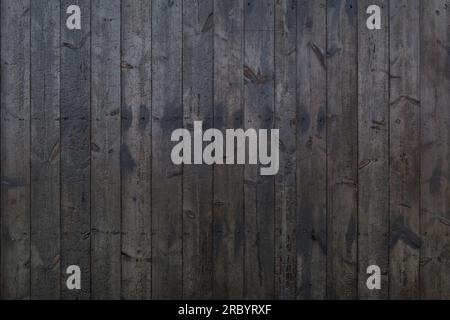 Vertical black dark burned wood vertical linear pattern facade. Stock Photo