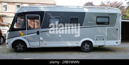 Wardenburg, Germany - June 19 2023 A Motorhome van from the German company Dethleffs. This company has built its first caravan in 1931 Stock Photo