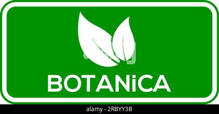 Botanical leaf vector logo or icon, green background Botanical logo Stock Vector