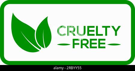 Cruelty-free vector logo or icon, green background cruelty-free logo Stock Vector