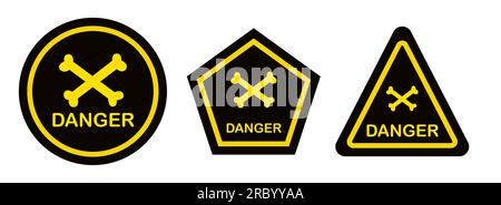Danger  sing or symbol vector logo icon sticker illustration Stock Vector