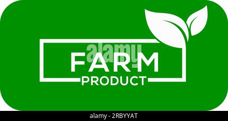 Farm product leaf vector logo green background farm product leaf  logo or icon Stock Vector